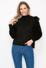 Load image into Gallery viewer, Adilene Knitted Top with Suede Combo
