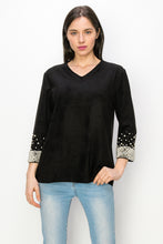 Load image into Gallery viewer, Alani Suede Top with Pearls