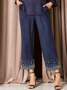 Allure Suede Pant with Pearls