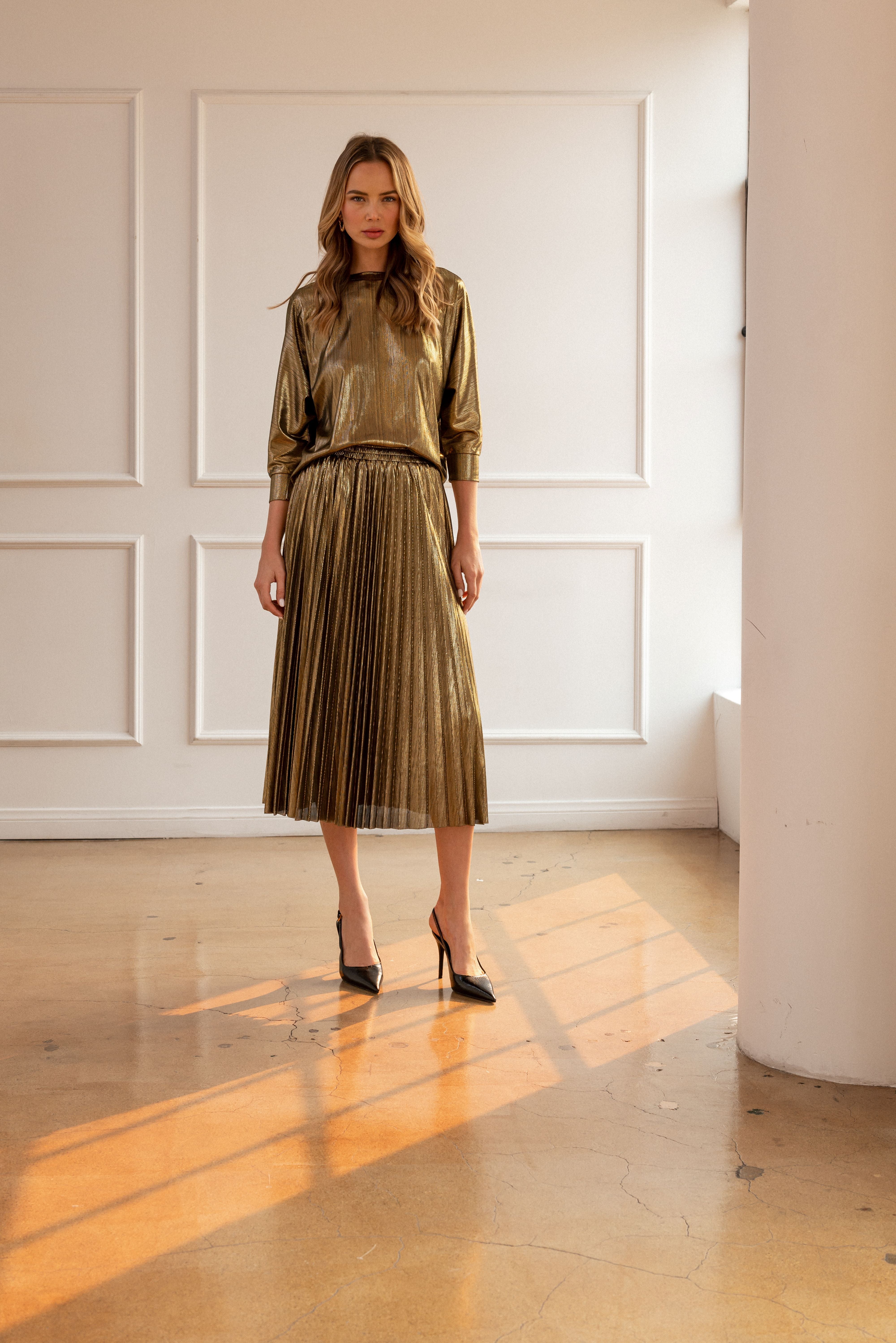 Jonah Stretch Shimmering Knit Top