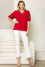 Load image into Gallery viewer, Katrina Pointe Knit Top with Pearls