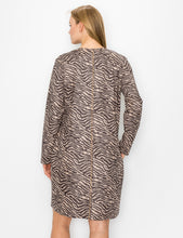 Load image into Gallery viewer, Aurora Suede V Neck Dress - Zebra (with pockets or without)