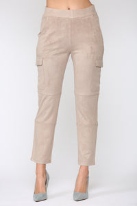 Amber Stretch Suede Cargo Pant