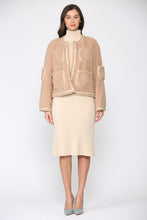 Load image into Gallery viewer, Judy Sherpa Jacket with Braided Ribbon Trim