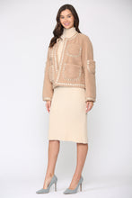 Load image into Gallery viewer, Judy Sherpa Jacket with Braided Ribbon Trim