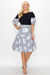Wynne Cotton Poplin Floral Print Bubble Skirt