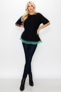 Rina Top with Mesh & Pointe Knit