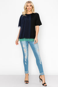 Rina Top with Mesh & Pointe Knit