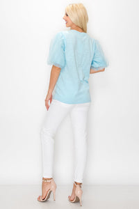 Randi Cotton Top with Chiffon