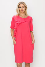 Load image into Gallery viewer, Rena Pointe Knit Front Ruffled Dress