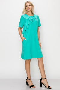 Rena Pointe Knit Front Ruffled Dress