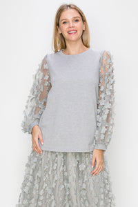 Reia Pointe Knit with Flower Lace