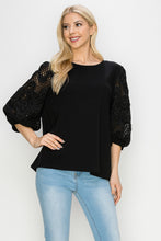 Load image into Gallery viewer, Ruth Pointe Knit Top with Lace