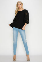 Load image into Gallery viewer, Ruth Pointe Knit Top with Lace