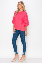 Load image into Gallery viewer, Ruth Pointe Knit Top with Lace