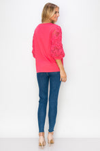 Load image into Gallery viewer, Ruth Pointe Knit Top with Lace