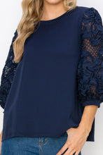 Load image into Gallery viewer, Ruth Pointe Knit Top with Lace