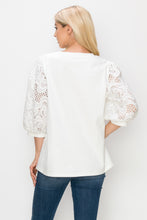 Load image into Gallery viewer, Ruth Pointe Knit Top with Lace