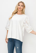 Load image into Gallery viewer, Ruth Pointe Knit Top with Lace