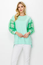 Load image into Gallery viewer, Kesha Pointe Knit Top with Mesh