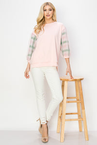 Kesha Pointe Knit Top with Mesh