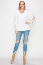 Load image into Gallery viewer, Rainy Pointe Knit Lace Top