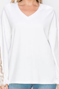 Rainy Pointe Knit Lace Top