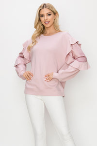 Kesli Knit Top with Satin