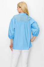 Load image into Gallery viewer, Waiva Cotton Poplin Eyelet Shirt