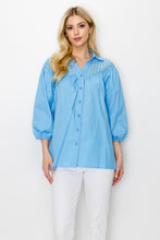 Load image into Gallery viewer, Waiva Cotton Poplin Eyelet Shirt