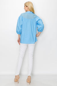 Waiva Cotton Poplin Eyelet Shirt