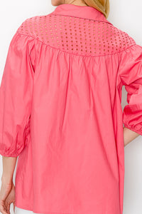 Waiva Cotton Poplin Eyelet Shirt