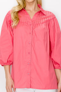 Waiva Cotton Poplin Eyelet Shirt