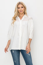 Load image into Gallery viewer, Waiva Cotton Poplin Eyelet Shirt