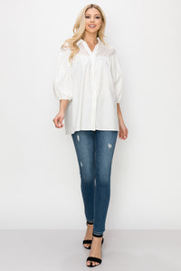 Waiva Cotton Poplin Eyelet Shirt