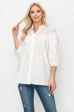 Load image into Gallery viewer, Waiva Cotton Poplin Eyelet Shirt