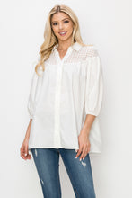 Load image into Gallery viewer, Waiva Cotton Poplin Eyelet Shirt