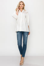 Load image into Gallery viewer, Waiva Cotton Poplin Eyelet Shirt