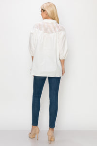 Waiva Cotton Poplin Eyelet Shirt