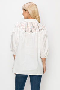 Waiva Cotton Poplin Eyelet Shirt