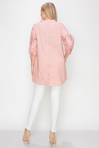 Wallis Cotton Poplin Top with Embroidered Lace