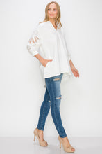 Load image into Gallery viewer, Wallis Cotton Poplin Top with Embroidered Lace