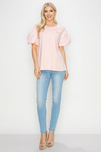 Runa Pointe Knit Top with Diamond Studs