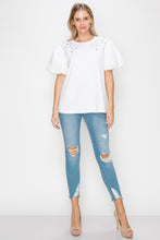 Load image into Gallery viewer, Runa Pointe Knit Top with Diamond Studs