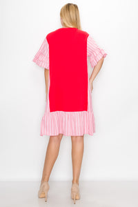 Rosey Dress with Pointe Knit & Cotton Poplin