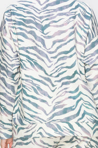 Karna Zebra Print Knit Top