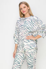Load image into Gallery viewer, Kacee Knit Zebra Print with Ruffles