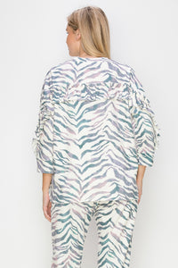 Kacee Knit Zebra Print with Ruffles