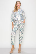 Load image into Gallery viewer, Kacee Knit Zebra Print with Ruffles