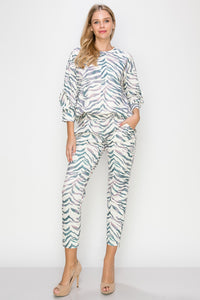 Kacee Knit Zebra Print with Ruffles